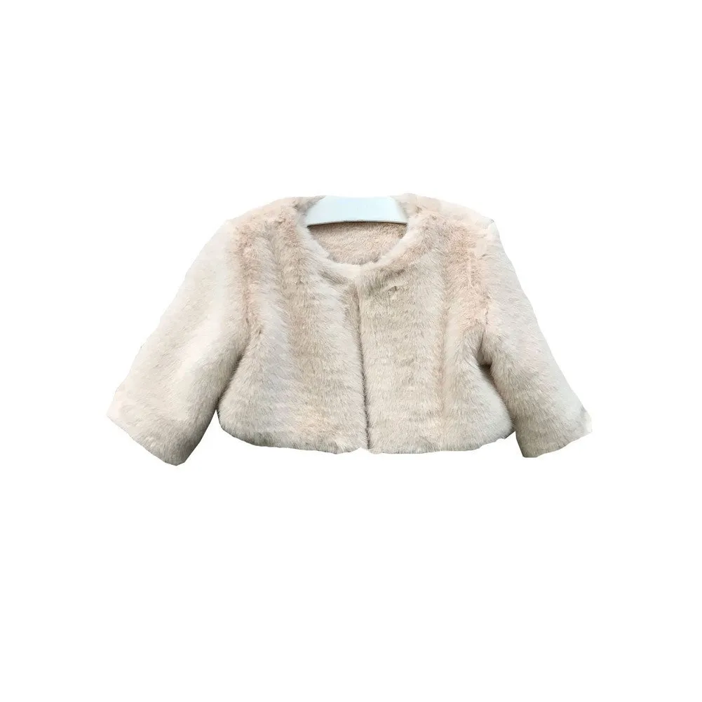 Big Girls Blush Soft Faux Fur Lined Long Sleeve Jacket 8-12