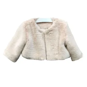 Big Girls Blush Soft Faux Fur Lined Long Sleeve Jacket 8-12