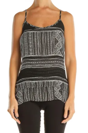 Black Aztec Print Tank Top