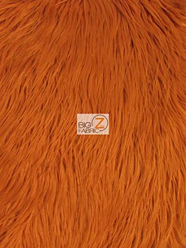 Camel Solid Mongolian Long Pile Faux Fur Fabric / Sold By The Yard