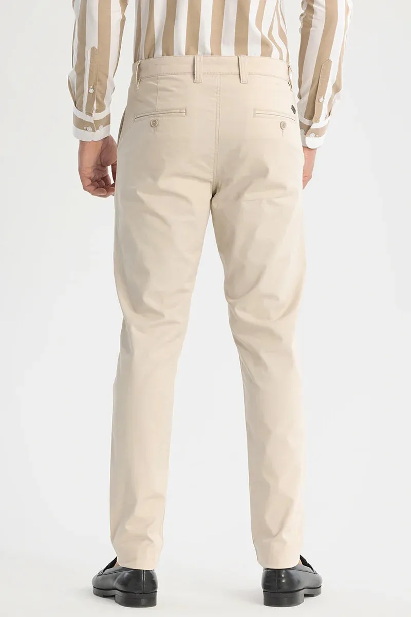 Cream Slim Fit Chinos