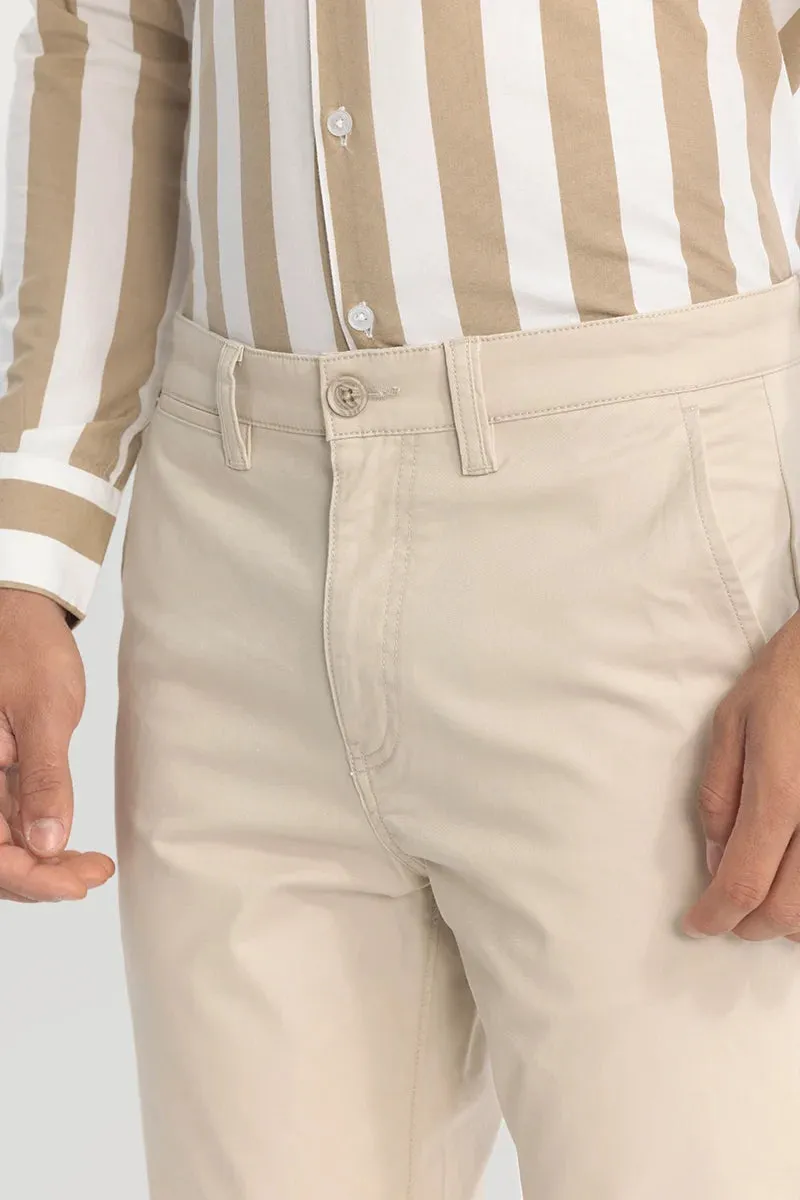 Cream Slim Fit Chinos