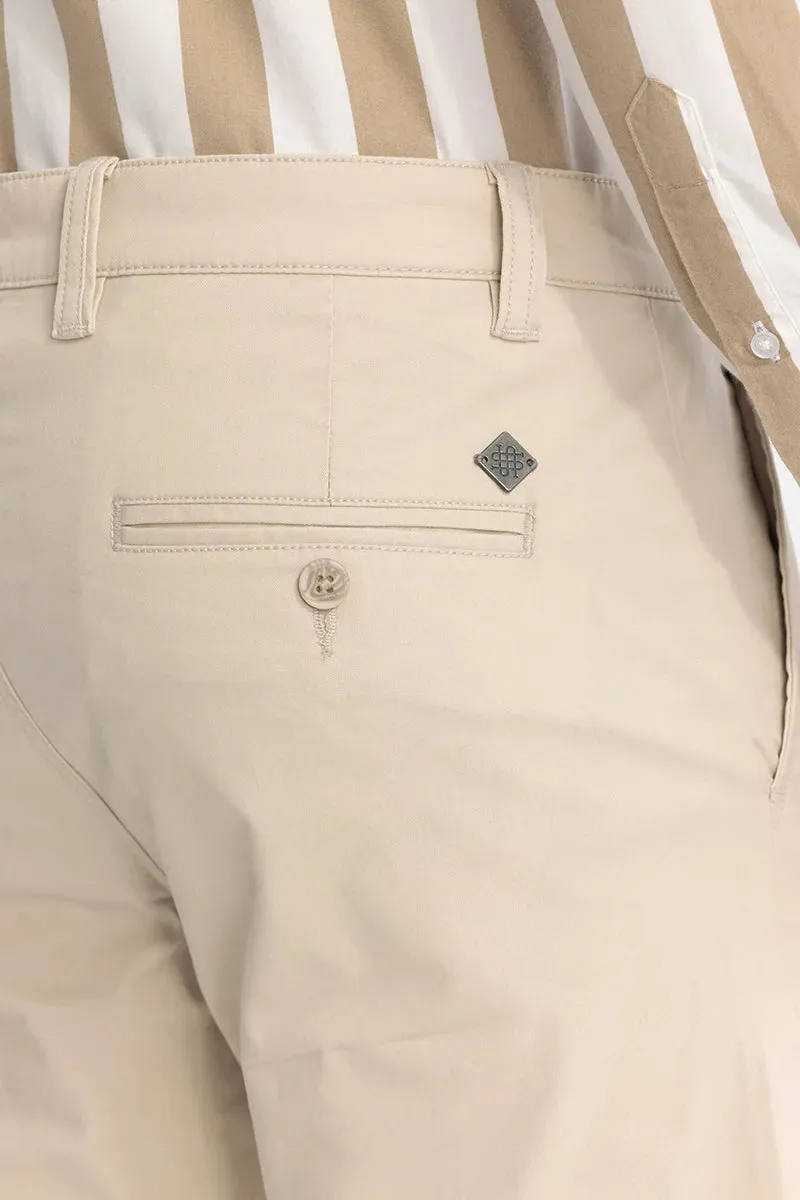 Cream Slim Fit Chinos