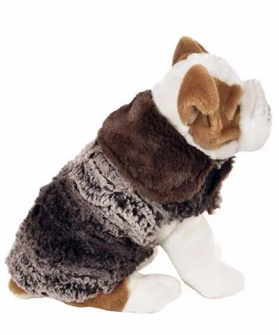 Dog Coat, Reversible - Luxury Faux Fur in Chinchilla Brown with Cuddly Faux Fur - Sold Out!