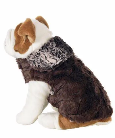 Dog Coat, Reversible - Luxury Faux Fur in Chinchilla Brown with Cuddly Faux Fur - Sold Out!