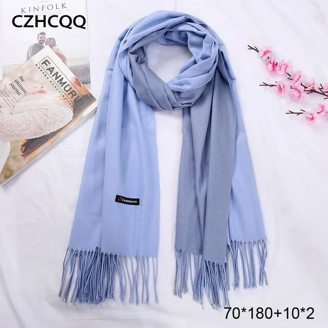 Double Sided Winter Women Cashmere Scarf Shawls And Wraps Female