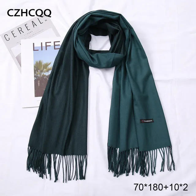 Double Sided Winter Women Cashmere Scarf Shawls And Wraps Female