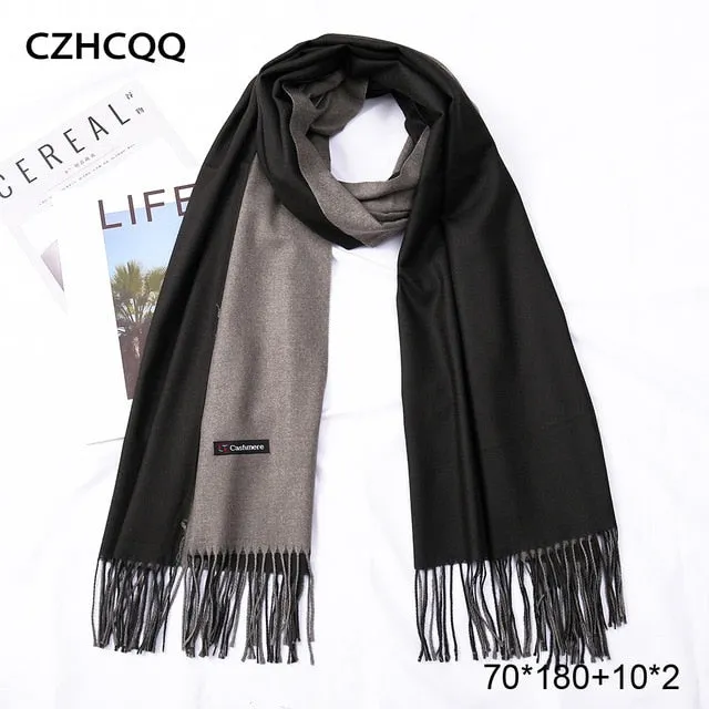 Double Sided Winter Women Cashmere Scarf Shawls And Wraps Female