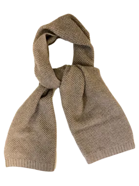 Heavy Seed stitch knitted Cashmere Scarf Milkyway Camel