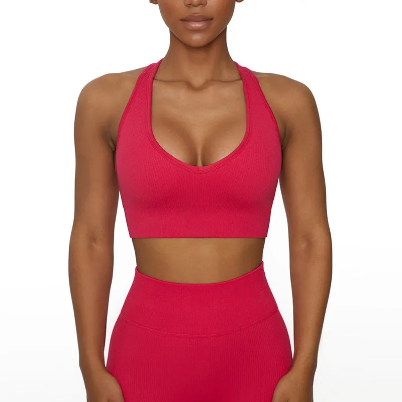 Hzori Yoga Suit Running Quick-Drying T-shirt Workout Clothes Top Sexy Sports Bra