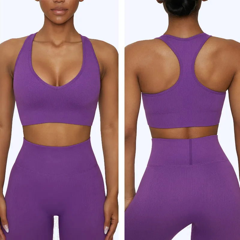 Hzori Yoga Suit Running Quick-Drying T-shirt Workout Clothes Top Sexy Sports Bra