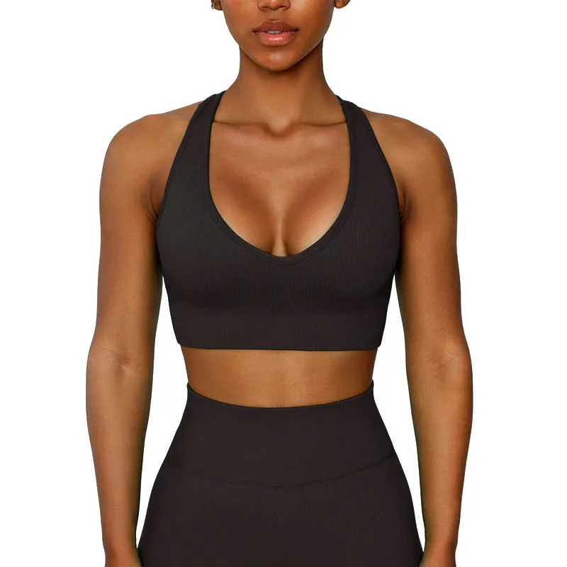 Hzori Yoga Suit Running Quick-Drying T-shirt Workout Clothes Top Sexy Sports Bra