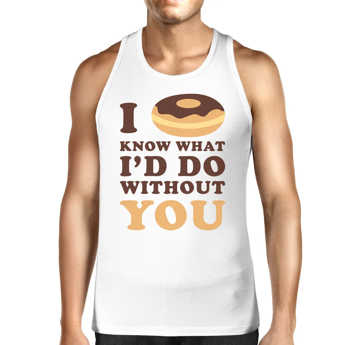 I Doughnut Know Mens White Summer Tanks Unique Design Tanks