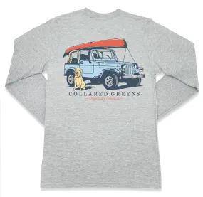 Jeep Dog: Long Sleeve T-Shirt - Gray