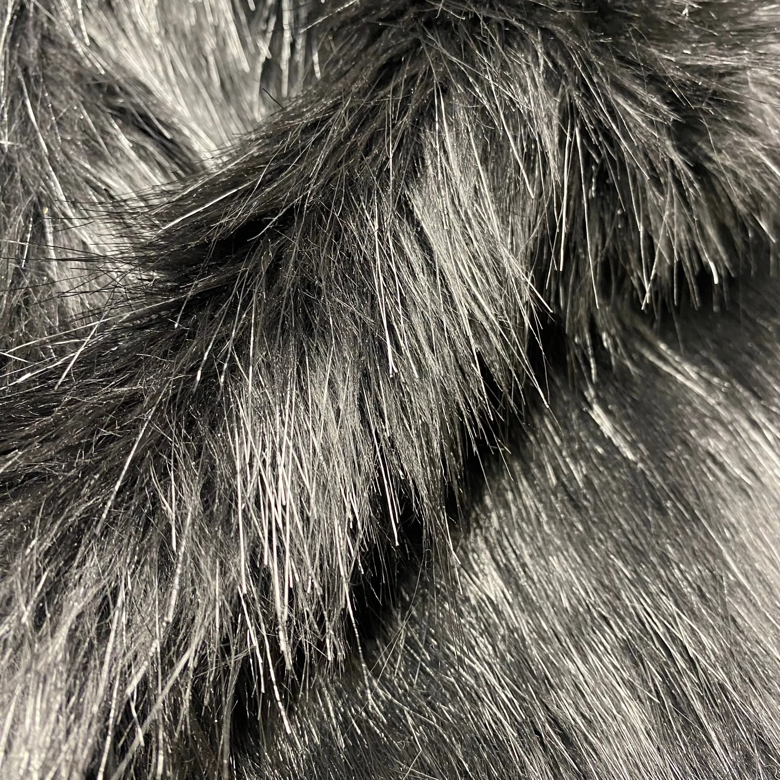 Luxury Faux Fur Fabric Long Pile Black and Animal 55" Wide