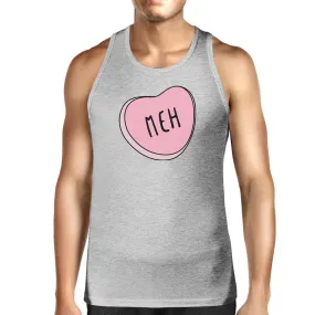 Meh Heart Men's Cotton Tank Top Heart Printed Trendy Graphic Tanks