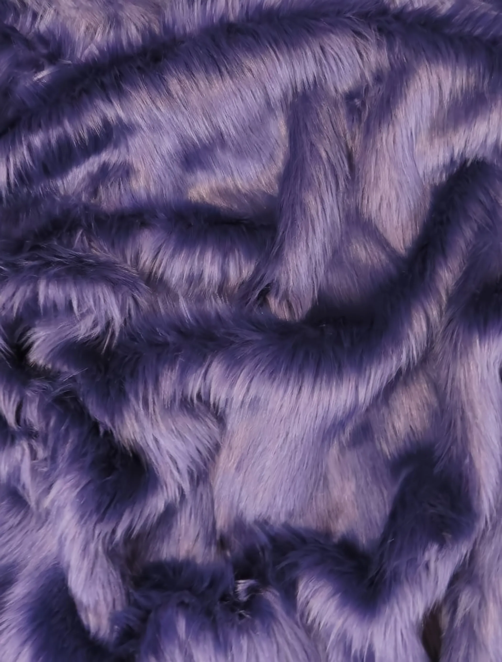 Midnight Purple Solid Shaggy Long Pile Faux Fur Fabric / Sold By The Yard (Closeout)