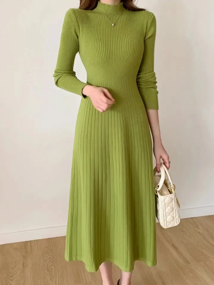 Misty Premium Woolen Knitted Midi Dress