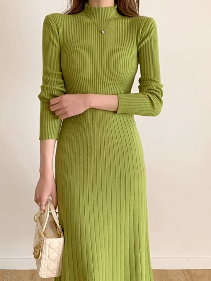 Misty Premium Woolen Knitted Midi Dress