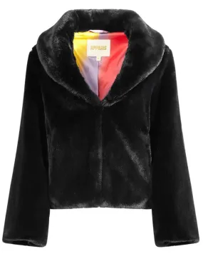 Noir Vegan Fur Fiona Jacket