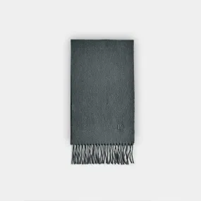 Plain Dark Grey Narrow Width Pure Cashmere Scarf