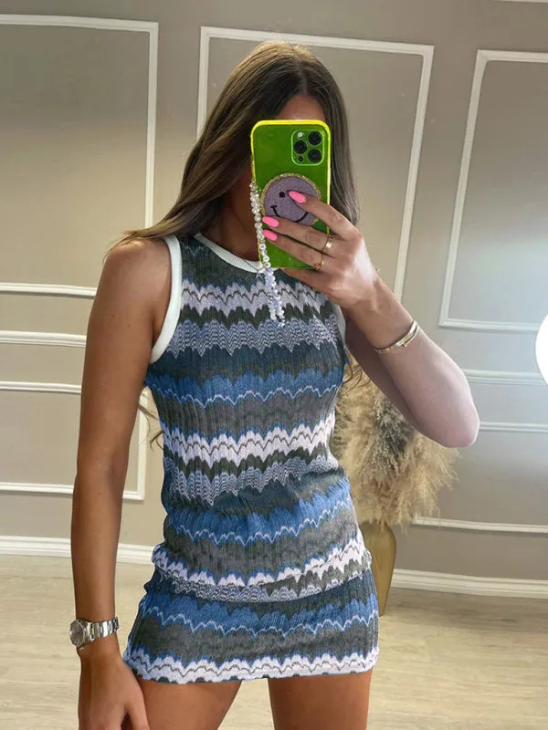 Sensual Crochet Knitted Tank Pencil Mini Dress