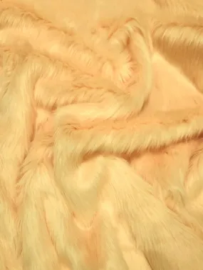 Sherbert Orange Solid Shaggy Long Pile Faux Fur Fabric / Sold By The Yard