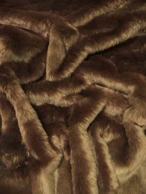 Short Shag Faux Fur Fabric / Light Brown / Sold By The Yard