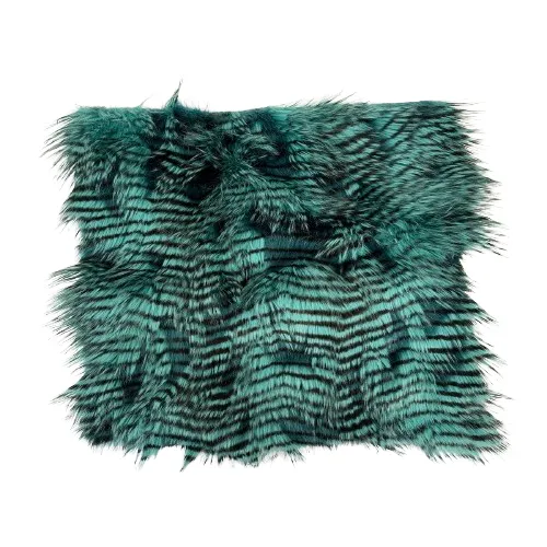 Turquoise Blue Porcupine Feather Faux Fur Fabric