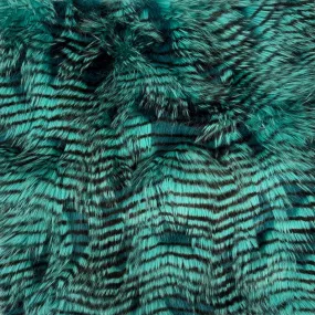 Turquoise Blue Porcupine Feather Faux Fur Fabric