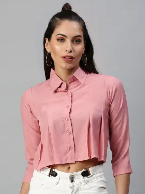 Women Collared Solid Mauve Shirts