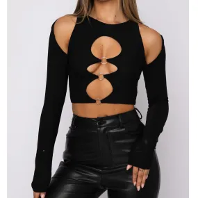 Women Cutout Crop Tops